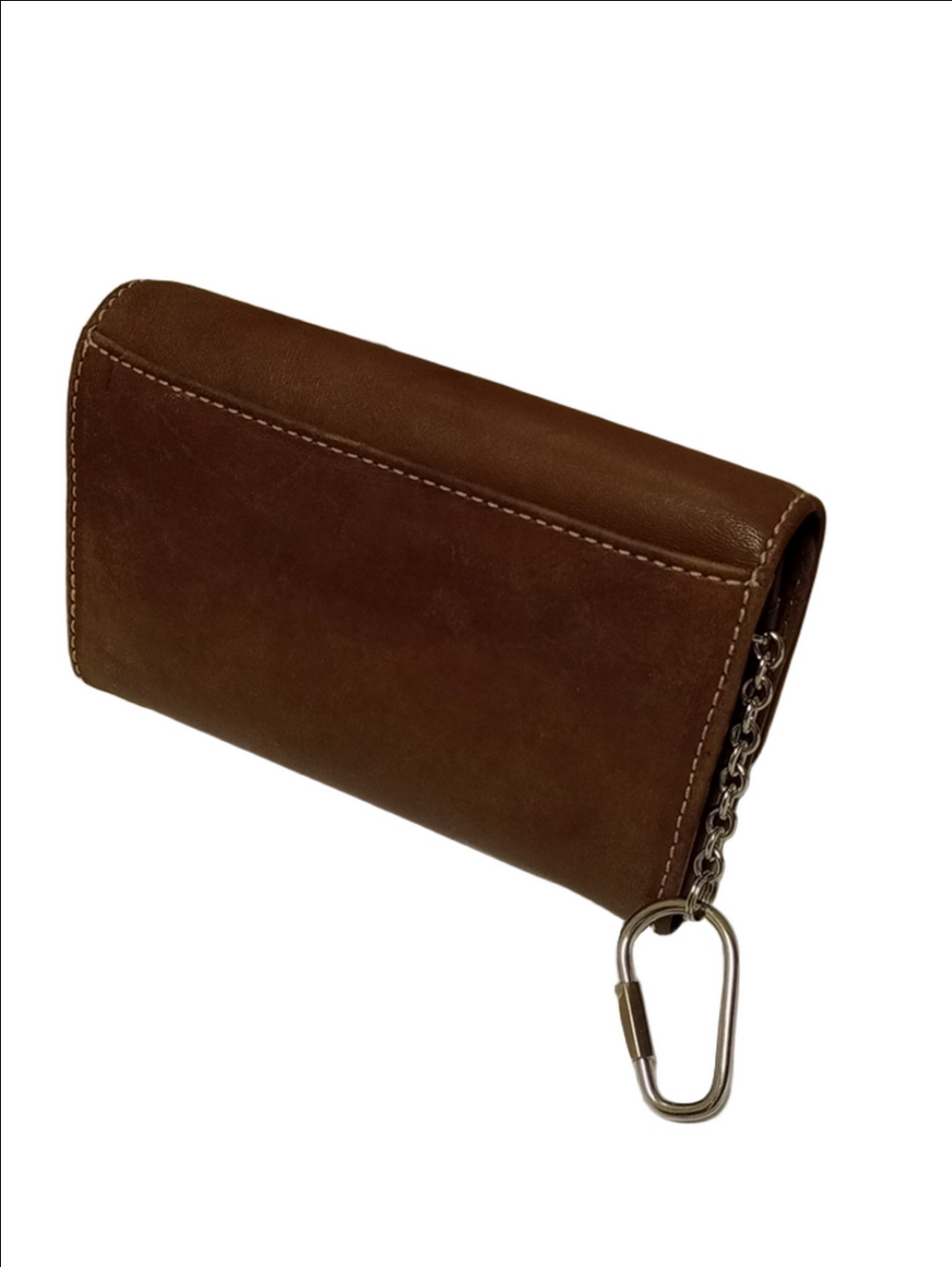 COACH VINTAGE 90'S BROWN LEATHER WALLET WITH KEY RING - Picture 6 of 11